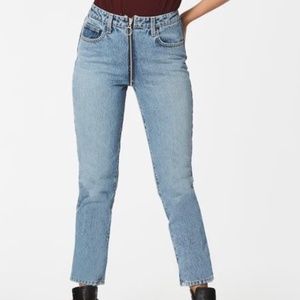 unique zip front carmar jeans